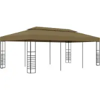 Syfax Gartenpavillon 6x3x2,7 m Taupe 180 g/m²