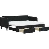 vidaXL Tagesbett Ausziehbar mit Schubladen Schwarz 80x200 cm Samt