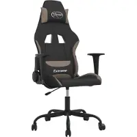 Syfax Gaming-Stuhl mit Massagefunktion Schwarz und Taupe Stoff