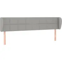 Syfax Kopfteil mit Ohren Hellgrau 203x23x78/88 cm Stoff