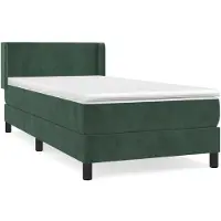 Syfax Boxspringbett mit Matratze Dunkelgrün 80x200 cm Samt