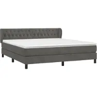 Syfax Boxspringbett mit Matratze Dunkelgrau 180x200 cm Samt