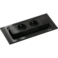 NABER Evoline BackFlip USB C, Einbausteckdosenelemente, mit Schukosteckdosen, flächenbündig H 5 mm, Glas schwarz 8031188