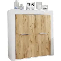 VCM Holz Kommode | Sideboard mit Drehtüren | Maße ca. H. 89 x B. 80 x T. 35 cm - Usilo