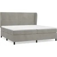 Syfax Boxspringbett mit Matratze Hellgrau 200x200 cm Samt