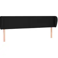 Syfax Kopfteil mit Ohren Schwarz 163x23x78/88 cm Stoff