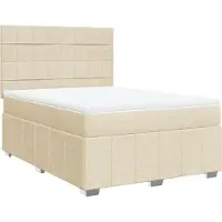 Syfax Boxspringbett mit Matratze Creme 160x200 cm Stoff