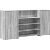 vidaXL Empfangstheke Grau Sonoma 200x50x103,5 cm Holzwerkstoff