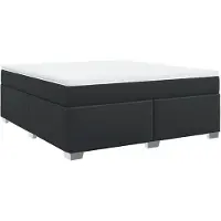 Syfax Boxspringbett mit Matratze Schwarz 180x200 cm Kunstleder