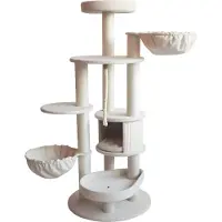 Nobby Kratzbaum Fida cream-leinenoptik, Maße: 58 x 58 x 141 cm