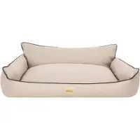 Sellbee Hundebett Hundekorb Hundesofa Hundekissen Tierbett Schlafplatz Hundematratze für Haustier Hunde Waschbar - Joker - 132 x 106 cm [Größe: XXXL] - Beige Ökoleinen