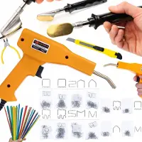 Rosfix Set Kunststoffschweißgerät & Heißklammergerät – 230V, 50W, 800 Klammern, 5 Schweißdrähte | Für PP, PE, ABS, PVC u.a.