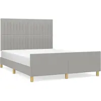 vidaXL Bettgestell ohne Matratze Hellgrau 140x190 cm Stoff