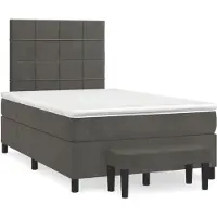 Syfax Boxspringbett mit Matratze Dunkelgrau 120x200 cm Samt