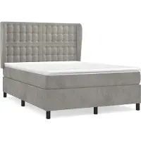 Syfax Boxspringbett mit Matratze Hellgrau 140x190 cm Samt