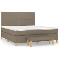 Syfax Boxspringbett mit Matratze Taupe 180x200 cm Stoff