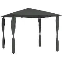Syfax Pavillon mit Pfostenabdeckungen 3x3x2,6 m Anthrazit 160 g/m²