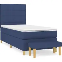 Syfax Boxspringbett mit Matratze Blau 90x200 cm Stoff