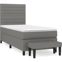 Syfax Boxspringbett mit Matratze Dunkelgrau 90x200 cm Stoff