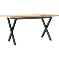 vidaXL Couchtisch X-Gestell 90x40x45,5cm Massivholz Kiefer & Stahl