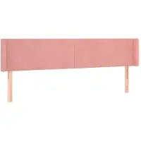 Syfax Kopfteil mit Ohren Rosa 183x16x78/88 cm Samt