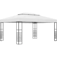 Syfax Gartenpavillon Pulverbeschichteter Stahl 4x3x2,7 m Weiß