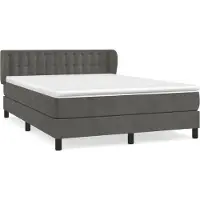 Syfax Boxspringbett mit Matratze Dunkelgrau 140x190 cm Samt