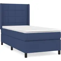 Syfax Boxspringbett mit Matratze Blau 90x190 cm Stoff