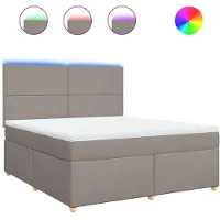 Syfax Boxspringbett mit Matratze Taupe 180x200 cm Stoff