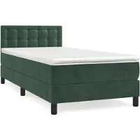 Syfax Boxspringbett mit Matratze Dunkelgrün 90x190 cm Samt