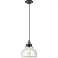 FEISS Baskin Hängeleuchte Glas Messing lackiert Zink dunkel 1 Licht E27 T25,4Cm