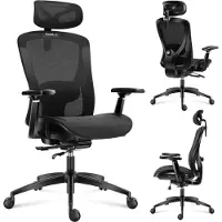 Huzaro Combat 7.3 | Gaming Stuhl Ergonomischer Bürostuhl PC-Stuhl | Fußstütze Verstellbare Kopfstütze | Schwarz