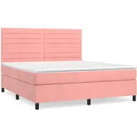 Syfax Boxspringbett mit Matratze Rosa 180x200 cm Samt