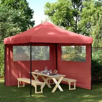 Prolenta Maison Exclusive - Partyzelt Faltbar Pop-Up mit 2 Seitenteilen Burgunderrot