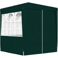 Syfax Profi-Partyzelt mit Seitenwänden 2×2m Grün 90 g/m²