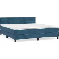Syfax Boxspringbett mit Matratze Dunkelblau 180x200 cm Samt