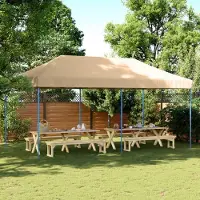 vidaXL Möbel Partyzelt Faltbar Pop-Up Beige 580x292x315 cm - Pavillon 4004935