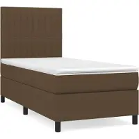 Syfax Boxspringbett mit Matratze Dunkelbraun 90x190 cm Stoff