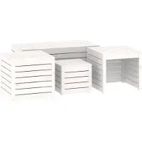 vidaXL 4-tlg. Gartenbox-Set Weiß Massivholz Kiefer