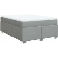 Syfax Boxspringbett mit Matratze Hellgrau 140x190 cm Stoff