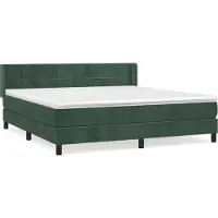 Syfax Boxspringbett mit Matratze Dunkelgrün 160x200 cm Samt