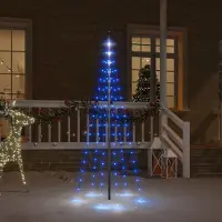 Prolenta Maison Exclusive - LED-Weihnachtsbaum für Fahnenmast Blau 108 LEDs 180 cm