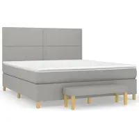 Syfax Boxspringbett mit Matratze Hellgrau 180x200 cm Stoff