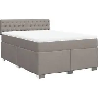 Syfax Boxspringbett mit Matratze Taupe 140x200 cm Stoff
