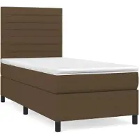 Syfax Boxspringbett mit Matratze Dunkelbraun 90x190 cm Stoff