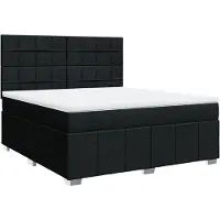 Syfax Boxspringbett mit Matratze Schwarz 180x200 cm Stoff