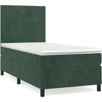 Syfax Boxspringbett mit Matratze Dunkelgrün 90x190 cm Samt