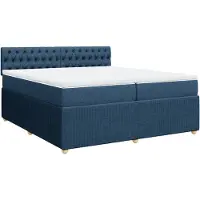 Syfax Boxspringbett mit Matratze Blau 200x200 cm Stoff