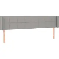 Syfax Kopfteil mit Ohren Hellgrau 203x16x78/88 cm Stoff