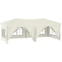 Syfax Partyzelt Faltbar mit Seitenwänden Creme 3x6 m